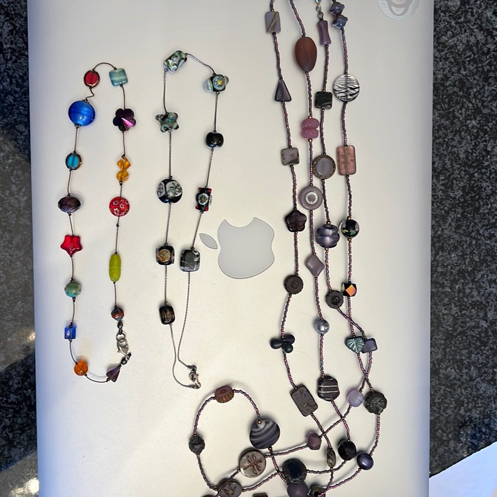 Beaded necklaces. Very unique beads to wear or recreate your own masterpieces!